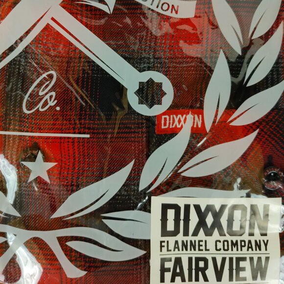 Dixxon Fairview Red Black Plaid Flannel Long Sleeve Shirt - Picture 10 of 10